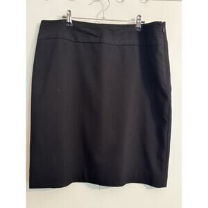 212 Collections Black Pencil Straight Knee Length Skirt Side Zip Sz 16 Office